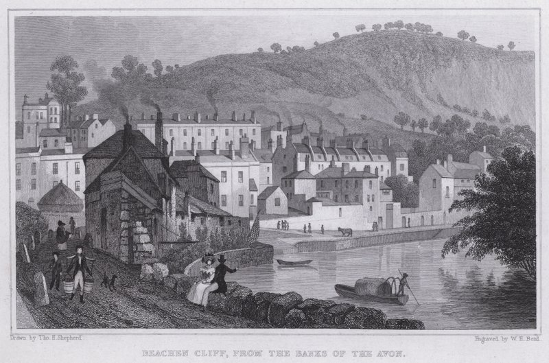 Beach Cliff, von den Ufern des Avon von Thomas Hosmer Shepherd