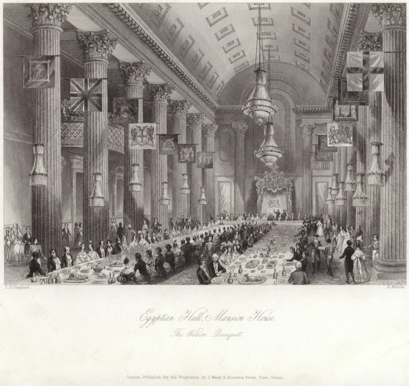 Ägyptische Halle im Mansion House während des Wilson-Banketts von Thomas Hosmer Shepherd