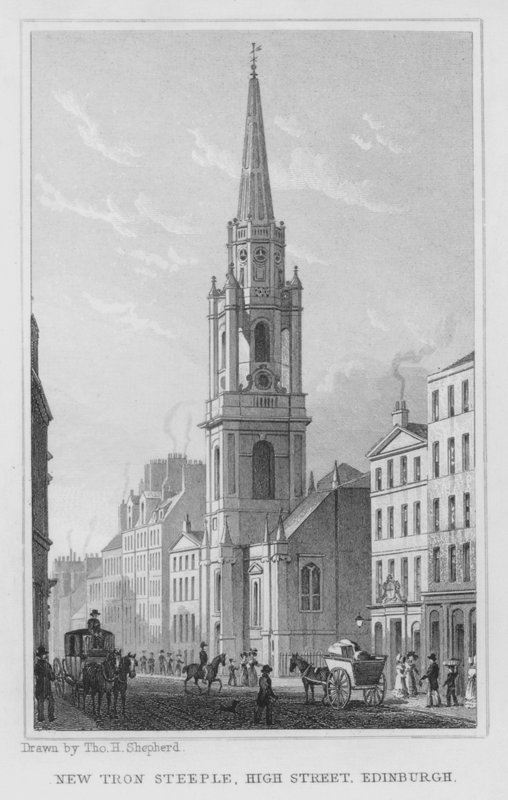 New Tron Steeple, High Street, Edinburgh (Gravur) von Thomas Hosmer Shepherd