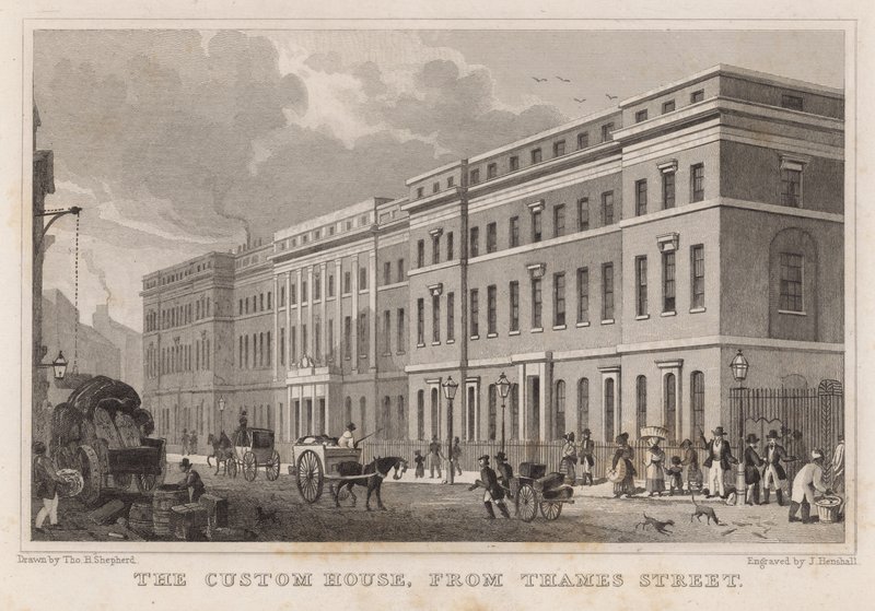 Das Zollhaus, von der Thames Street von Thomas Hosmer Shepherd