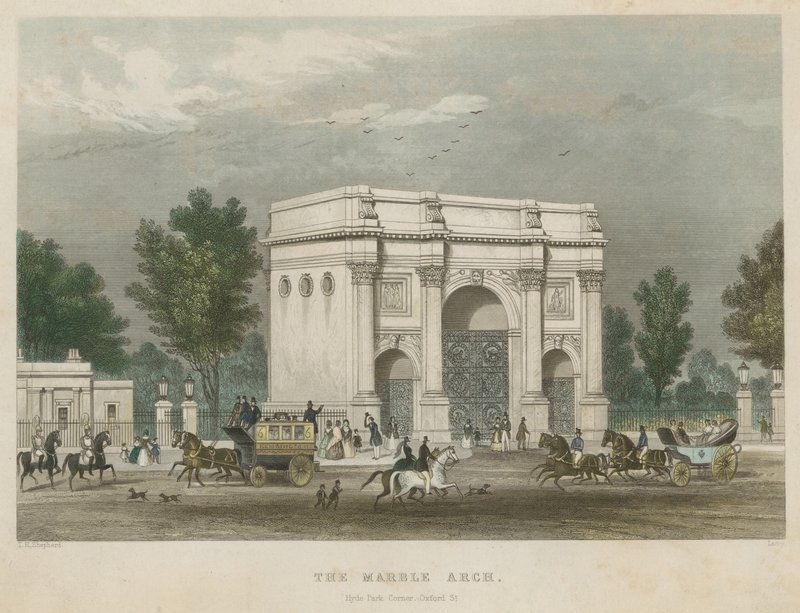 Der Marble Arch, Hyde Park Corner, London von Thomas Hosmer Shepherd
