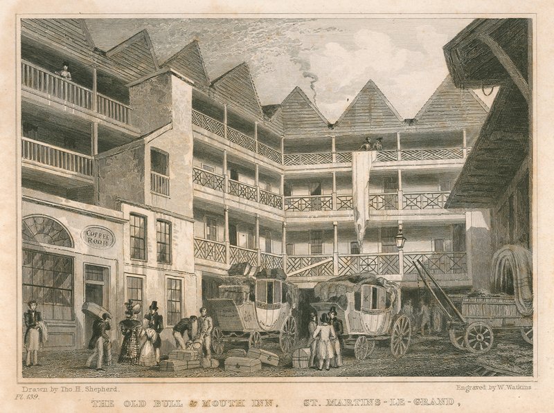 Das alte Bull and Mouth Inn, St Martin