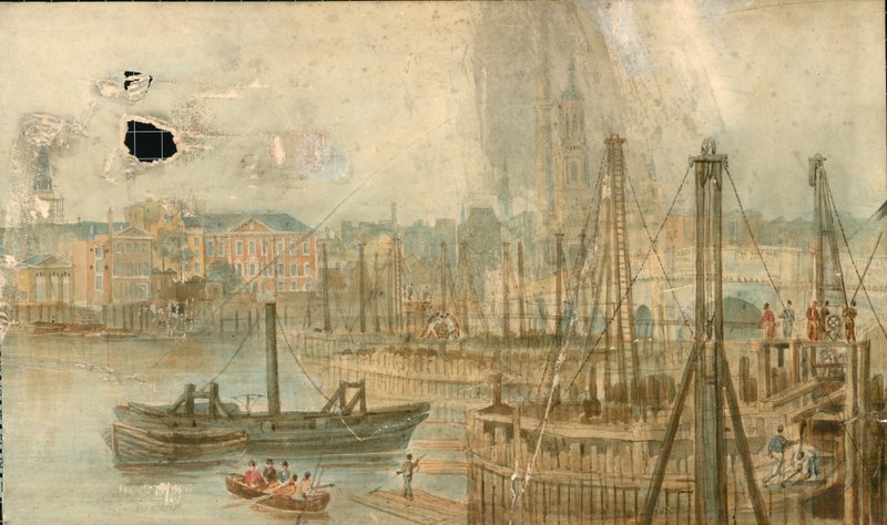 Panorama des Flusses Themse, Nordseite, in 13 Teilen von Thomas Mann Baynes