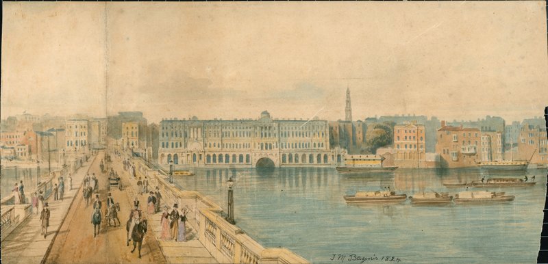 Panorama des Flusses Themse, Nordseite, in 13 Teilen von Thomas Mann Baynes