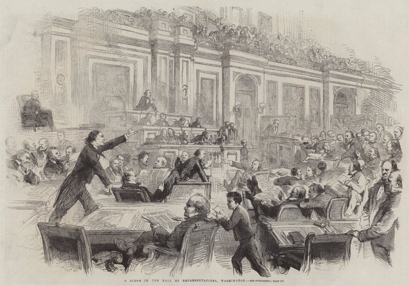Eine Szene in der Halle der Repräsentanten, Washington von Thomas Nast