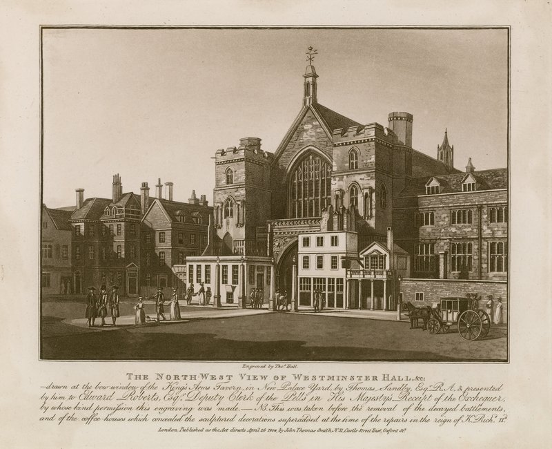 Die Nordwestansicht der Westminster Hall von Thomas Sandby