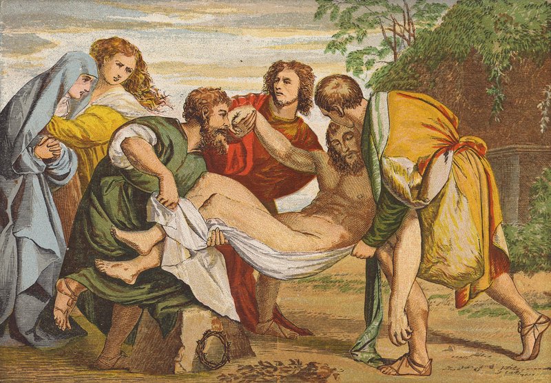 Joseph von Arimathäa legt den Körper Jesu in sein eigenes Grab von Titian (c.1488 1576) (after)