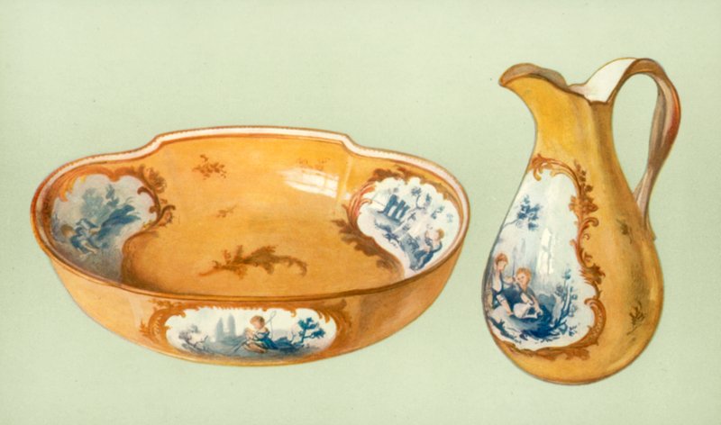 Kanne und Becken, Sevres, gelber Grund von Unbekannt Unbekannt