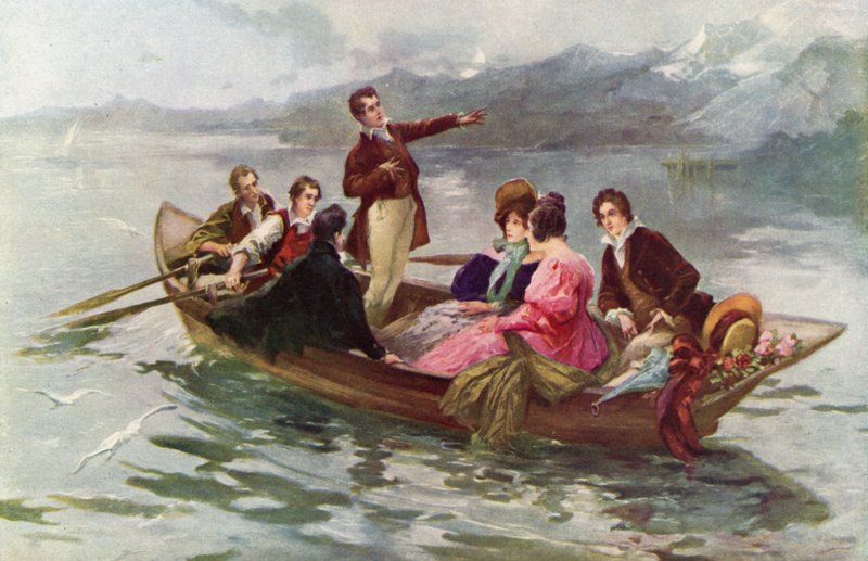 Byron und Shelley auf dem Genfersee von Vicente de Paredes