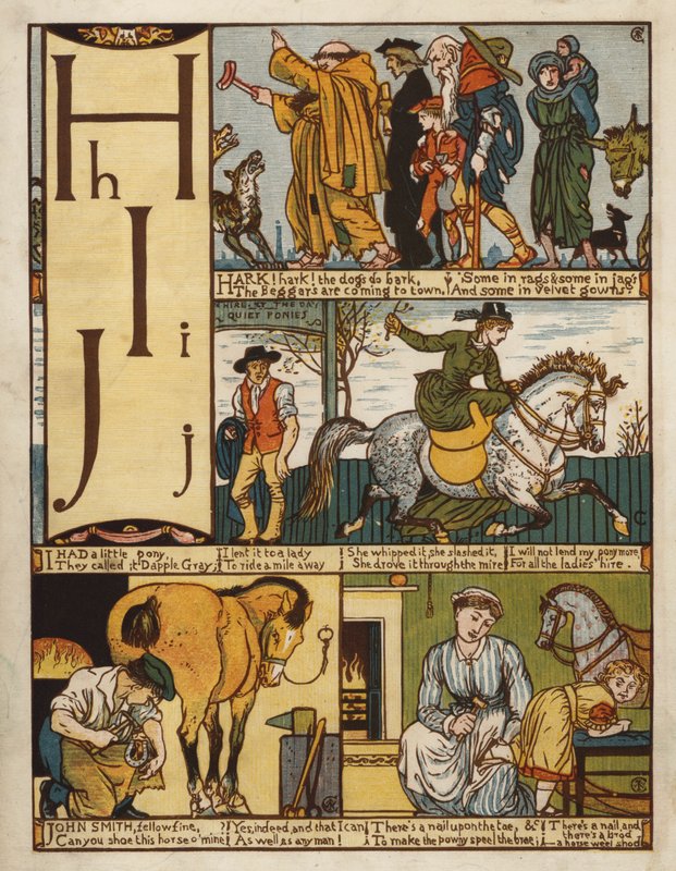 Alphabet (Farblithografie) von Walter Crane