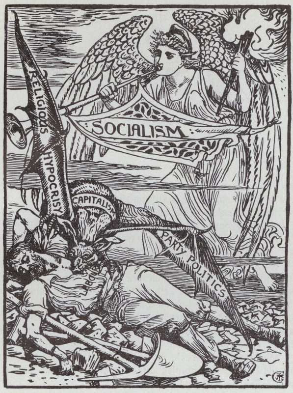 Der kapitalistische Vampir (Lithografie) von Walter Crane