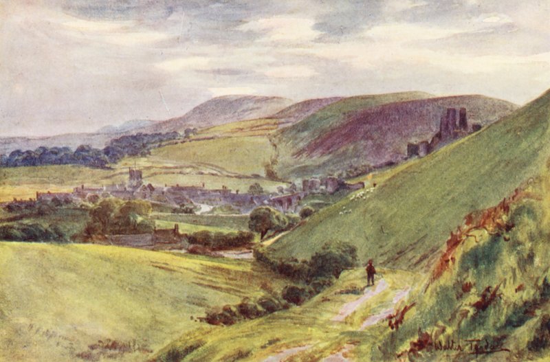 Wessex: Corfe Castle von Nine Barrow Down von Walter Frederick Roofe Tyndale