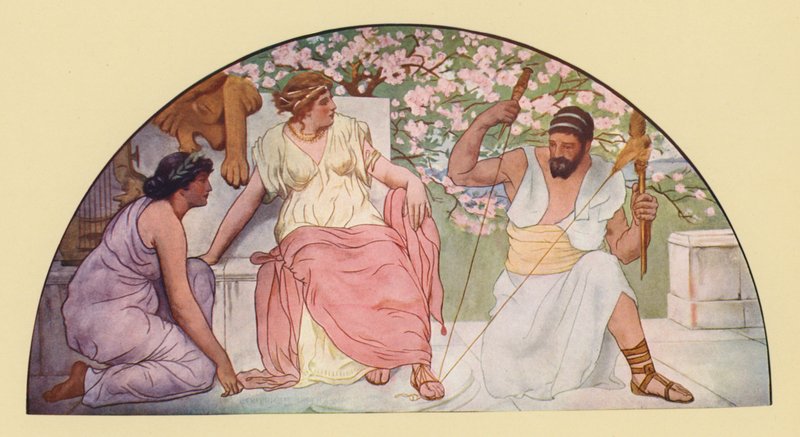 Herkules mit der Spindel, spinnend für Königin Omphale von Walter MacEwen