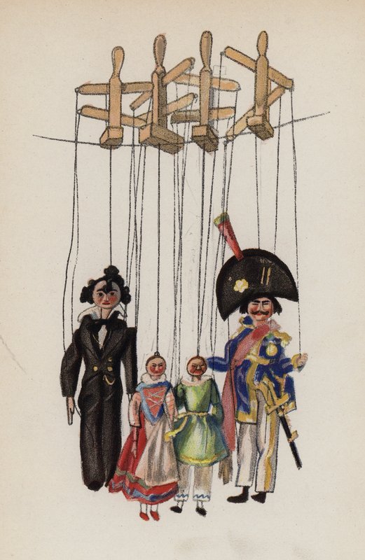 Altes Spielzeug, bemalt von Walter Trier von Walter Trier
