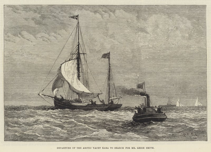 Abfahrt der arktischen Yacht Kara zur Suche nach Mr. Leigh Smith von Walter William May