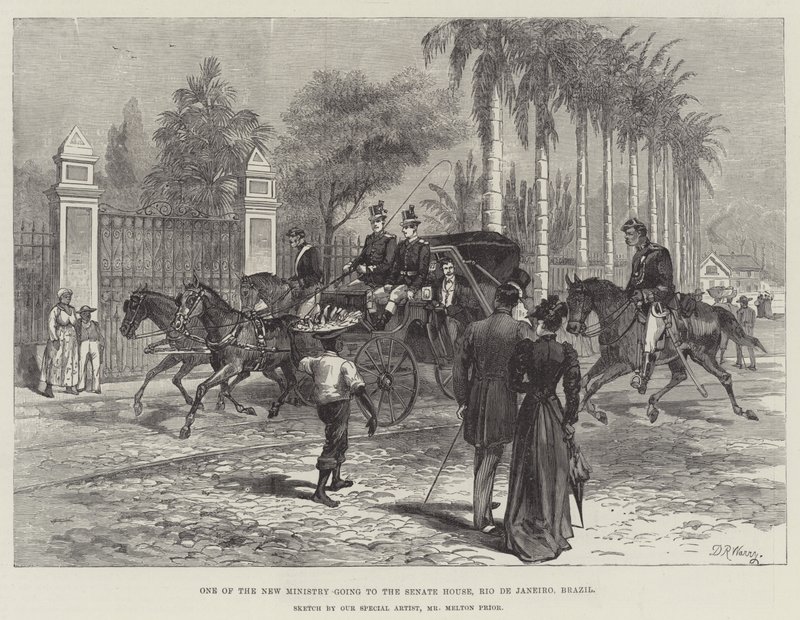 Einer der neuen Minister auf dem Weg zum Senatshaus, Rio de Janeiro, Brasilien von Warry