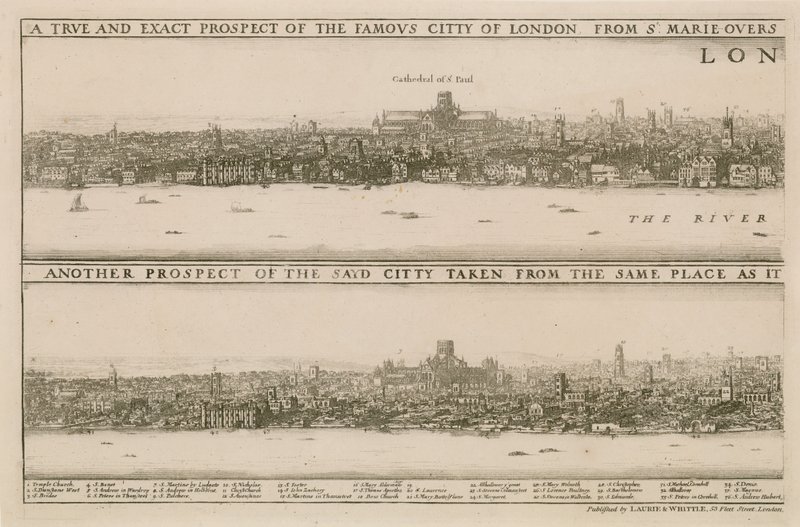 London, vor und nach dem großen Brand von Wenceslaus Hollar