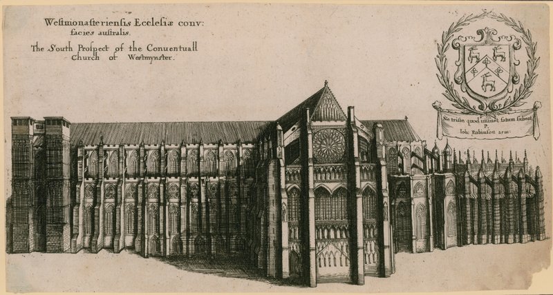 Die Südansicht der Klosterkirche von Westminster, London von Wenceslaus Hollar