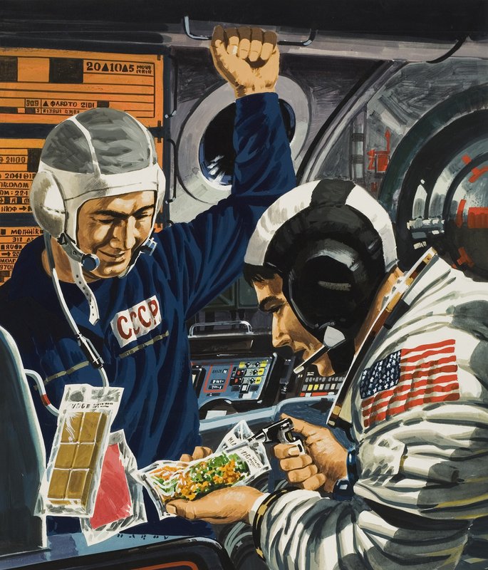 Abendessen im Weltraum von Wilf (20th century) Hardy
