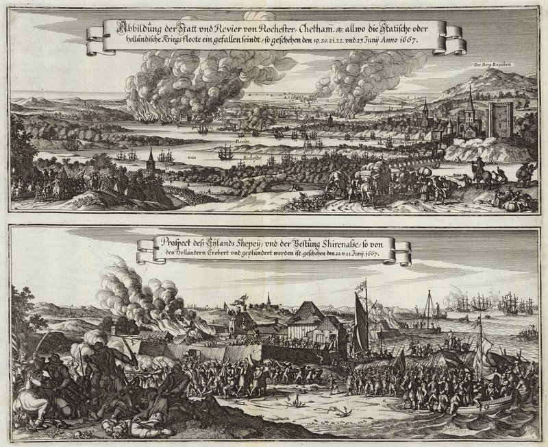 Niederländische Perspektive auf den Marineangriff auf die Themse von Willem Schellinks