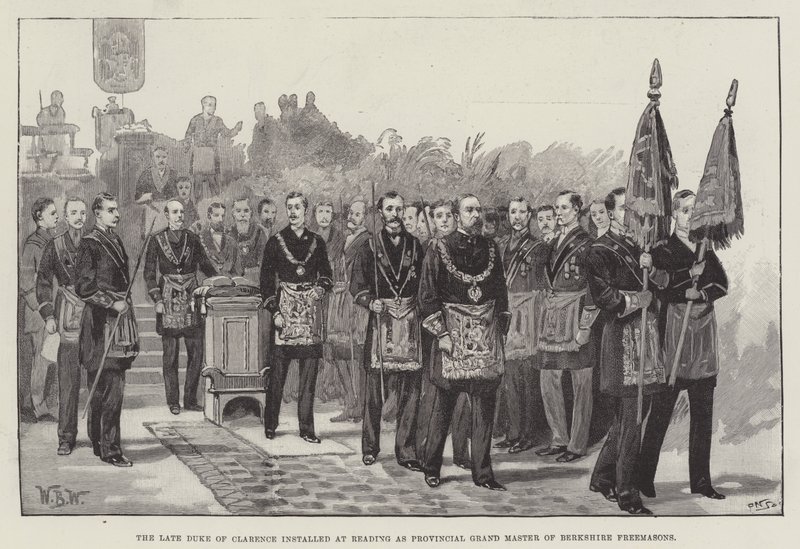 Der verstorbene Herzog von Clarence, installiert in Reading als Provinzial-Großmeister der Freimaurer von Berkshire von William Barnes Wollen