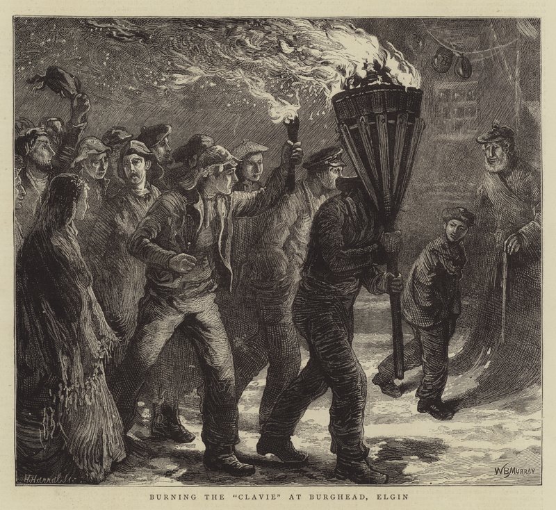 Das Verbrennen des Clavie in Burghead, Elgin von William Bazett Murray