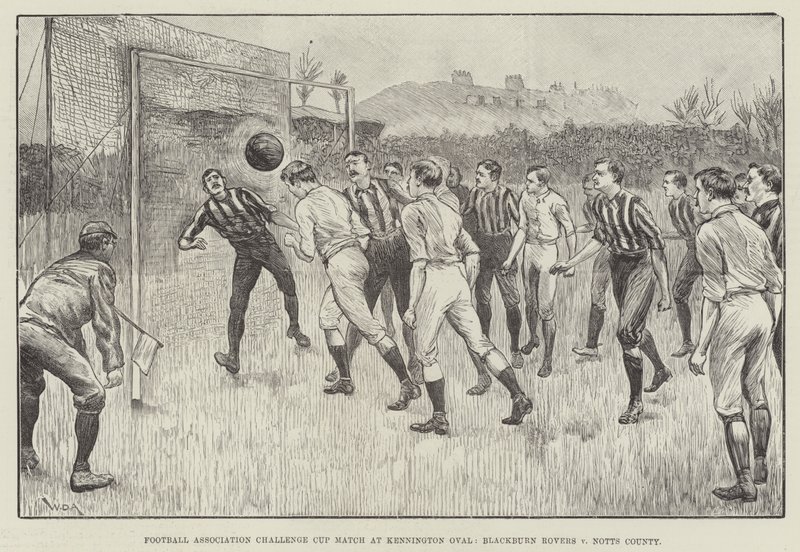 Fußball-Verbands-Pokalspiel im Kennington Oval, Blackburn Rovers gegen Notts County von William Douglas Almond