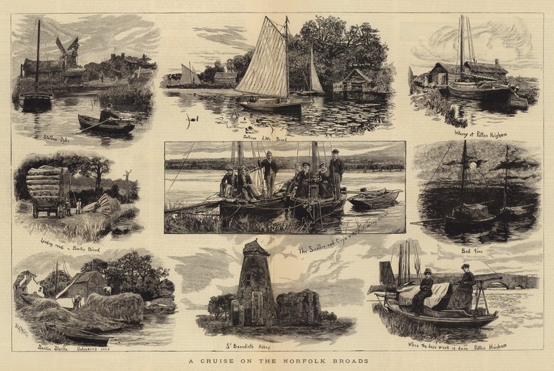 Eine Kreuzfahrt auf den Norfolk Broads von William Lionel Wyllie