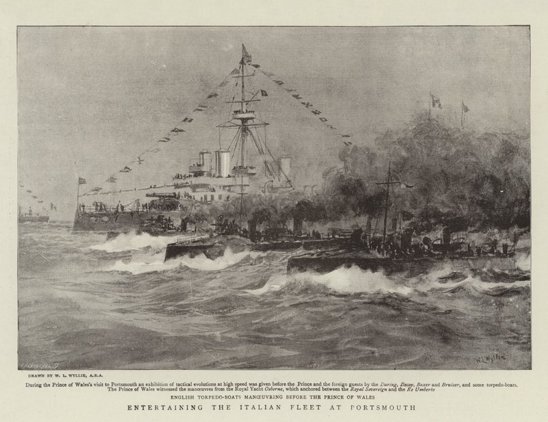 Unterhaltung der italienischen Flotte in Portsmouth von William Lionel Wyllie