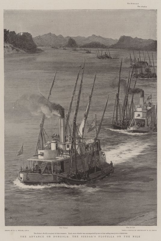 Der Vormarsch auf Dongola, die Flottille des Sirdar auf dem Nil von William Lionel Wyllie