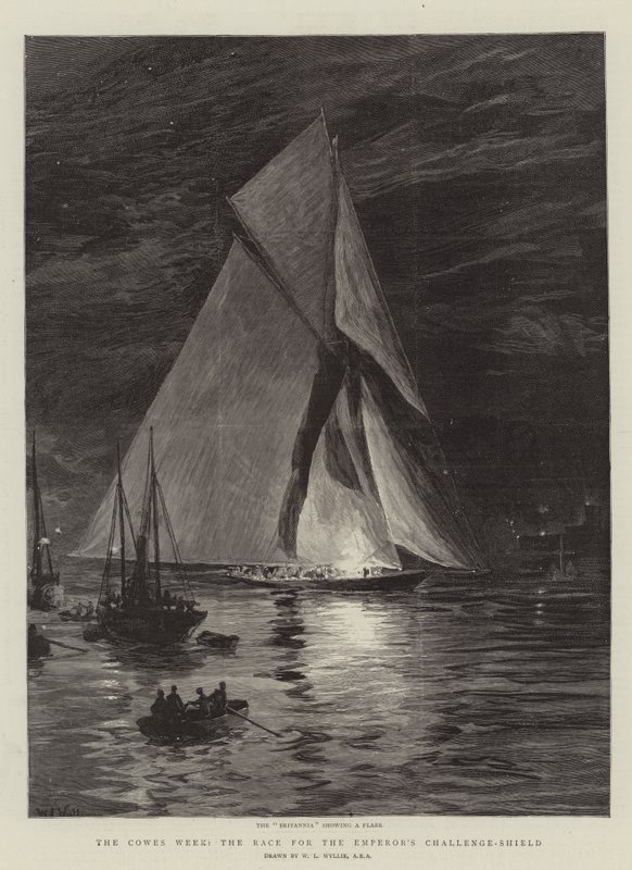 Die Cowes Woche, das Rennen um den Kaiserlichen Herausforderungsschild von William Lionel Wyllie