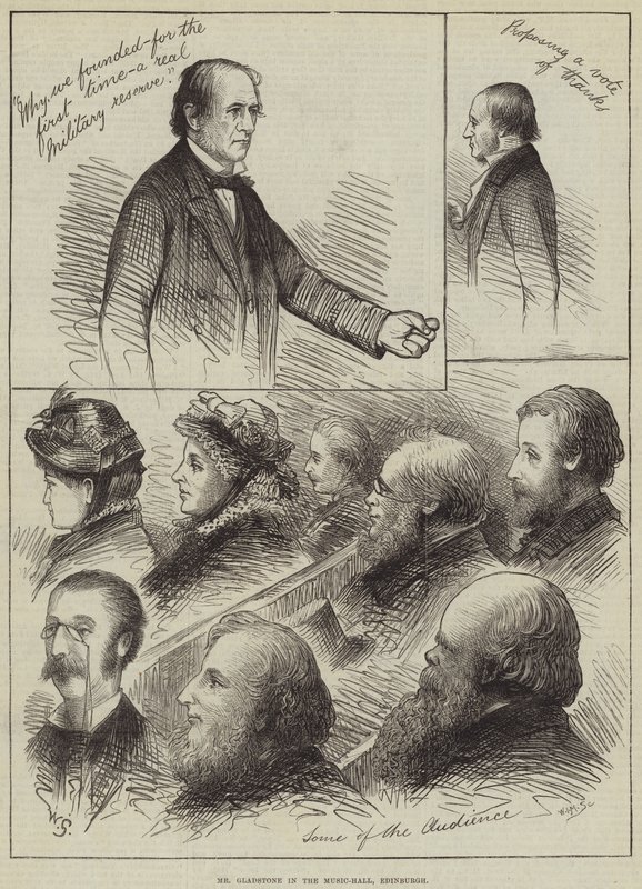 Mr. Gladstone im Musiksaal, Edinburgh von William Small