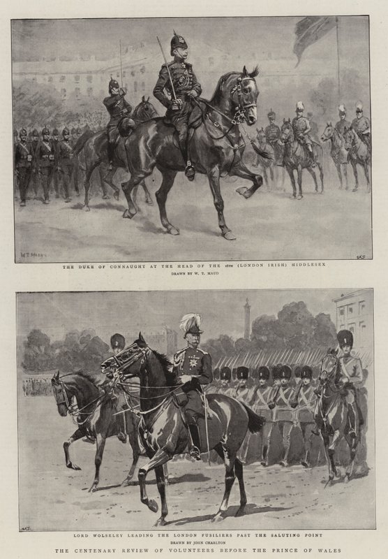 Die Jahrhundertüberprüfung der Freiwilligen vor dem Prinzen von Wales von William T. Maud