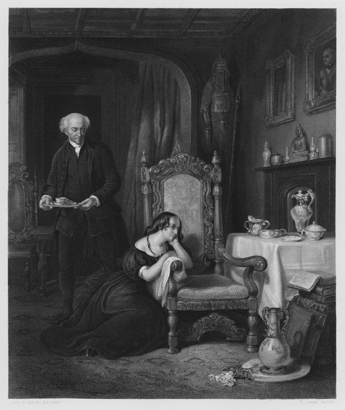 Der leere Stuhl, Abbotsford (Stich) von William (after) Allan