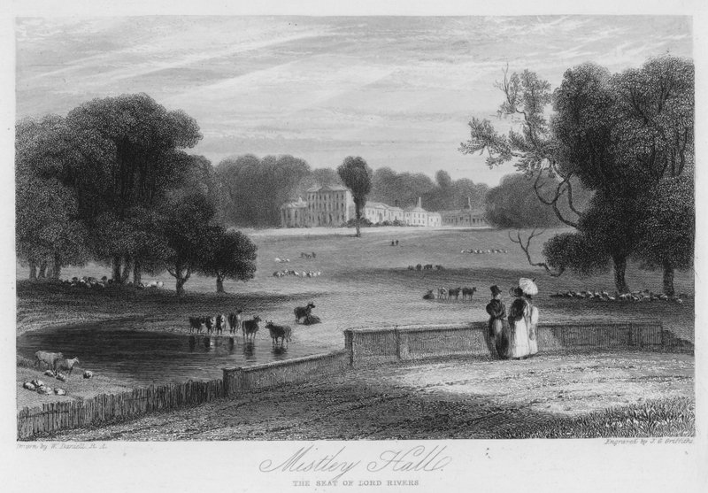 Mistley Hall, der Sitz von Lord Rivers (Stich) von William (after) Daniell