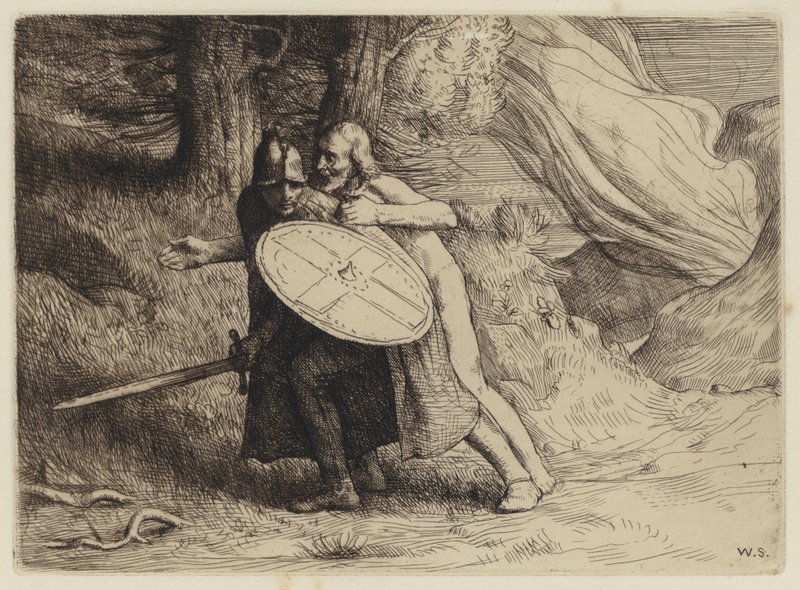 Bunyans Pilgerreise: Das Tal des Todesschattens von William (after) Strang