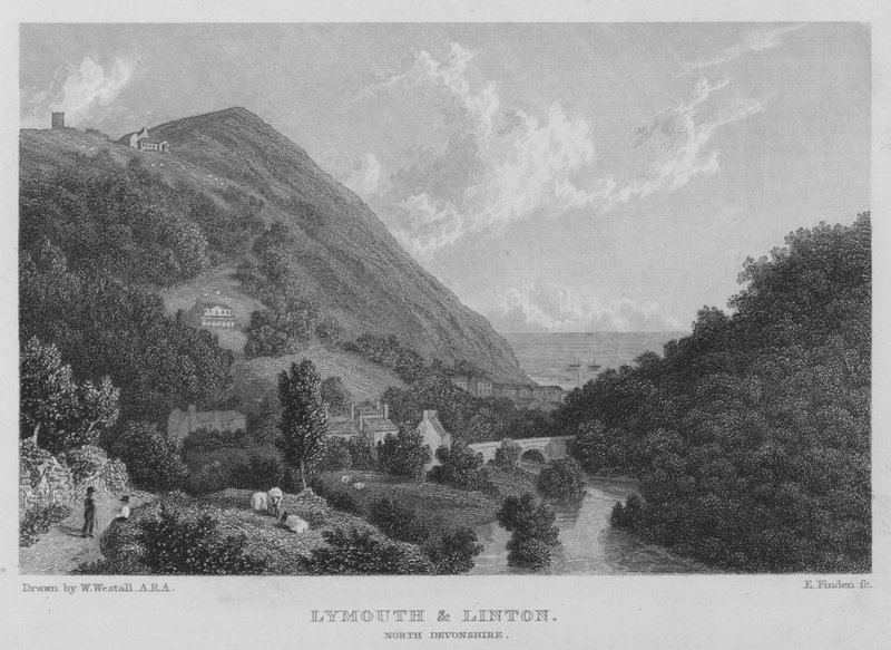 Lymouth und Linton, Nord-Devonshire von William (after) Westall