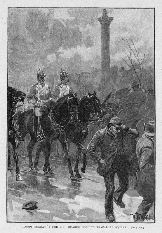 Blutiger Sonntag: Die Life Guards halten den Trafalgar Square von William Barnes Wollen