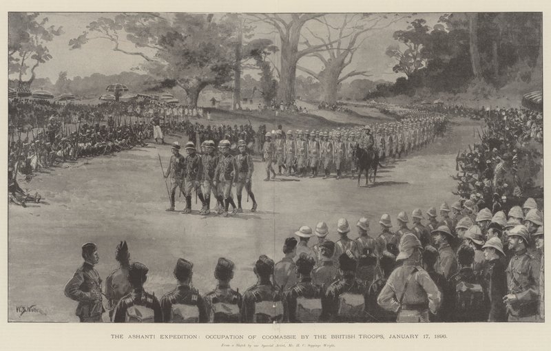 Die Ashanti-Expedition, Besetzung von Coomassie durch die britischen Truppen, 17. Januar 1896 von William Barnes Wollen