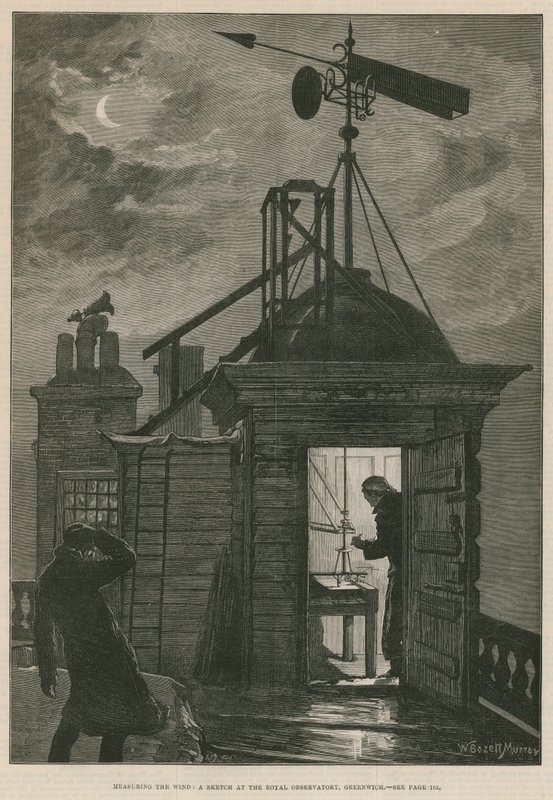 Den Wind messen; Eine Skizze am Royal Observatory, Greenwich von William Bazett Murray
