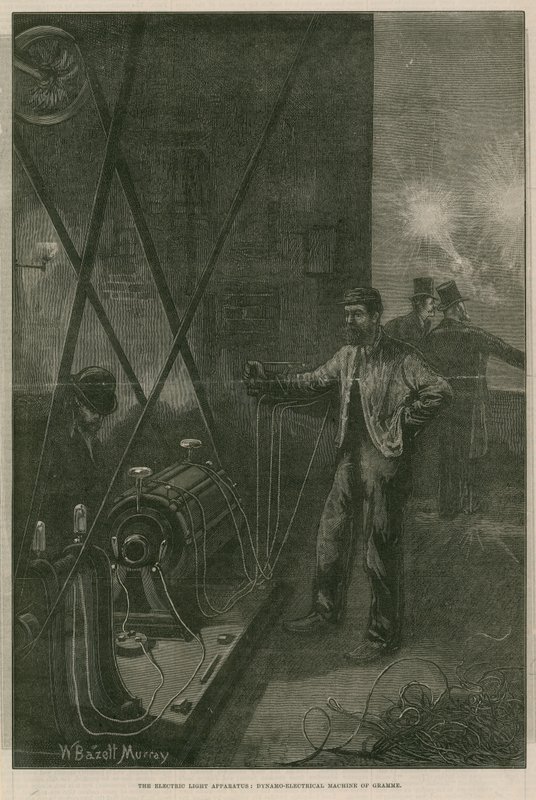 Das elektrische Licht: dynamoelektrische Maschine von Gramme von William Bazett Murray