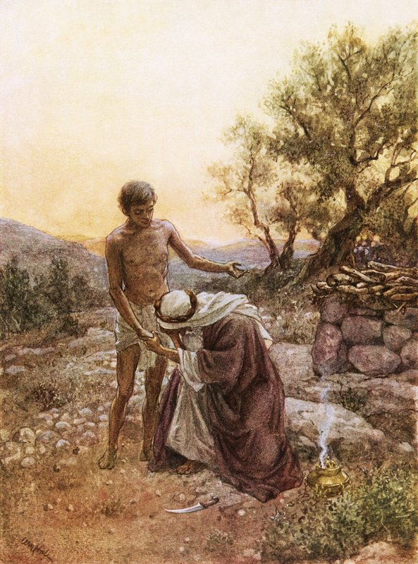 Abraham und Isaak auf dem Berg Moriah von William Brassey Hole