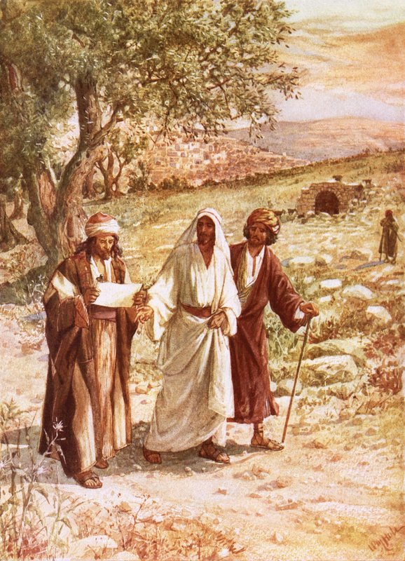 Jesus erscheint zwei Jüngern auf dem Weg nach Emmaus von William Brassey Hole
