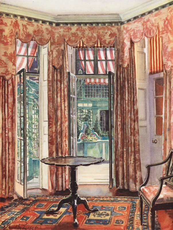 Innendekoration: Ein Londoner Zimmer in Rottönen von William Bruce Ellis Ranken