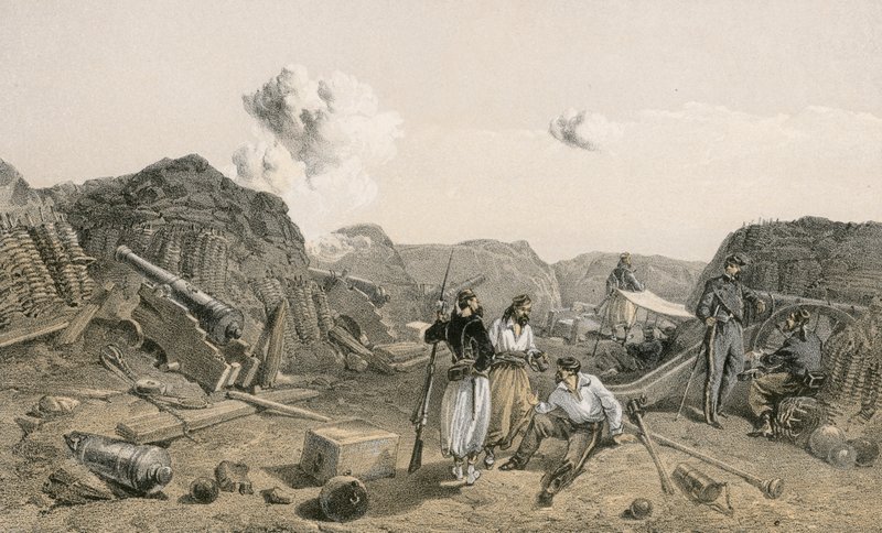 Skizze im Inneren des Mamelon Vert, Blick nach Süden von William Crimea Simpson