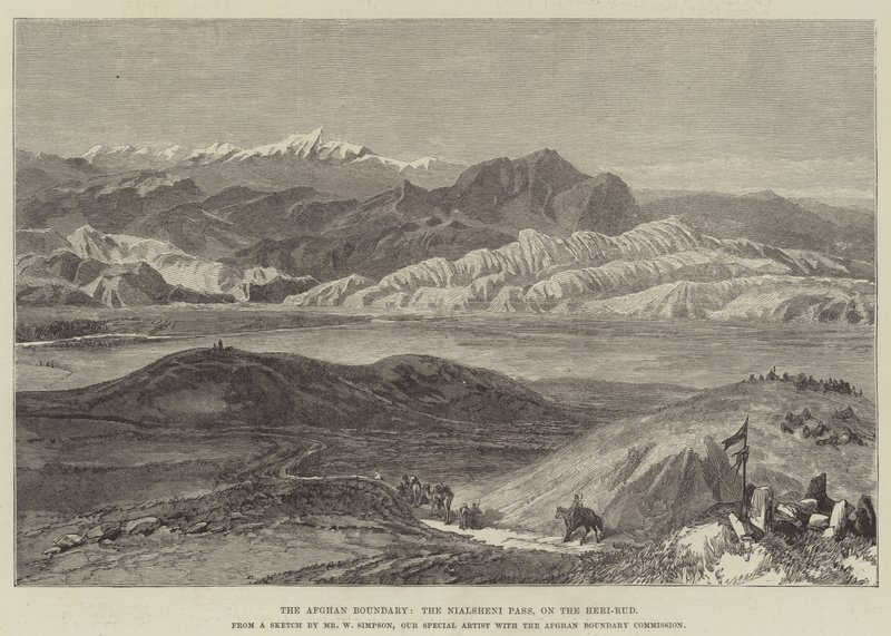 Die afghanische Grenze, der Nialsheni-Pass am Heri-Rud von William Crimea Simpson