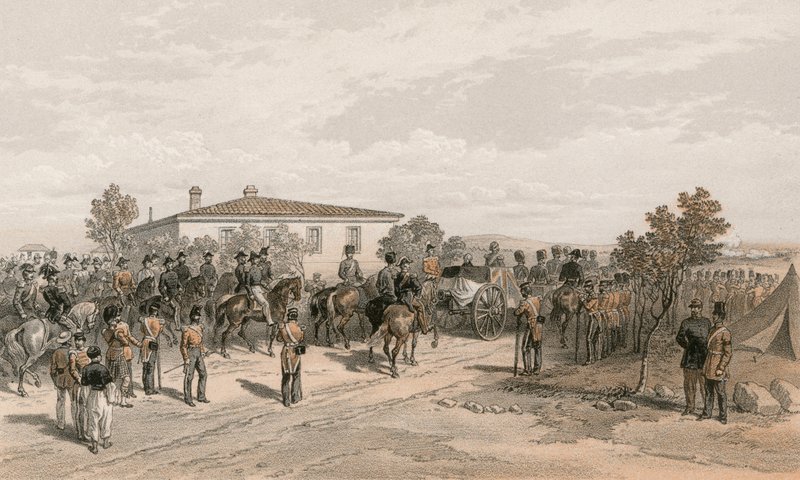 Der Trauerzug von Lord Raglan verlässt das Hauptquartier von William Crimea Simpson