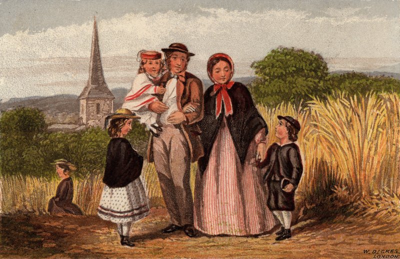 Sonntagmorgen: Familie auf dem Rückweg von der Kirche von William Dickes