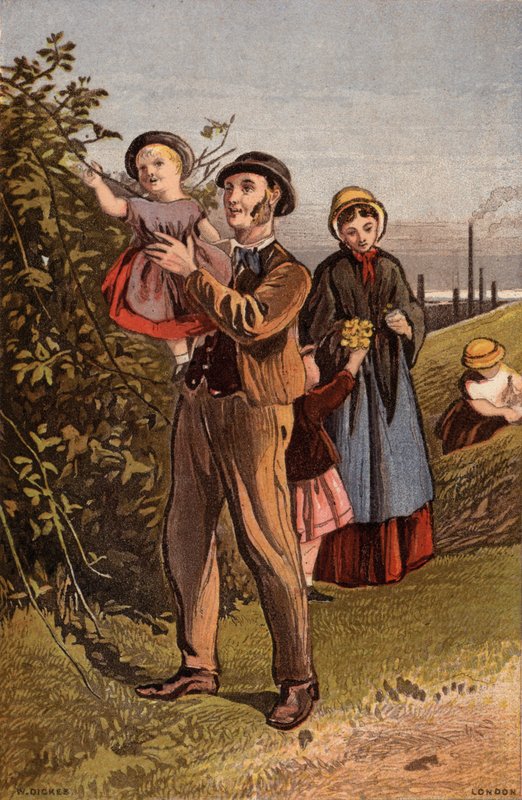 Der Spaziergang auf dem Land: Familie spaziert auf dem Land von William Dickes