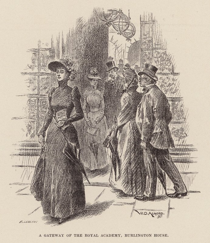 Ein Tor der Royal Academy, Burlington House (Gravur) von William Douglas Almond